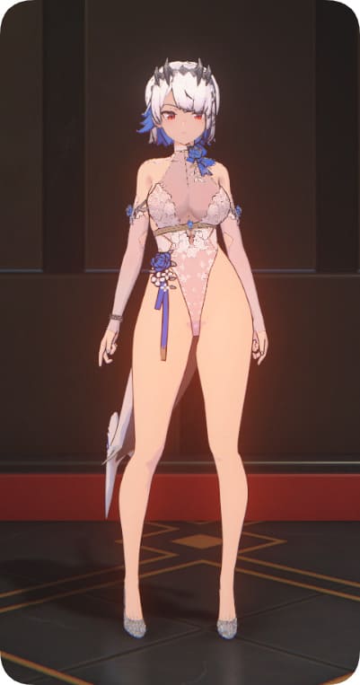 艾莲-蓝白配色鲨鱼妹