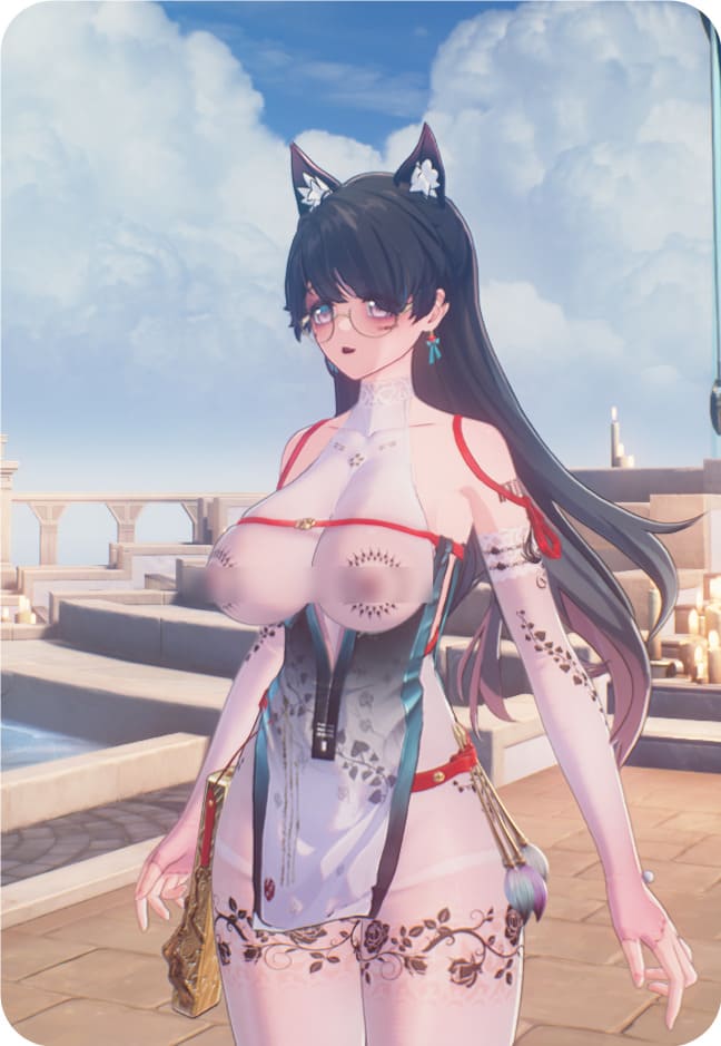 折枝 黑白丝透乳 纹身